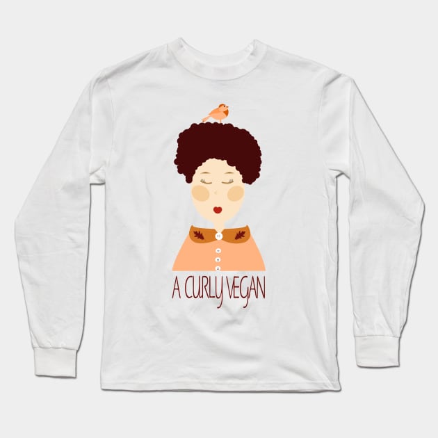 a curly vegan Long Sleeve T-Shirt by teeco